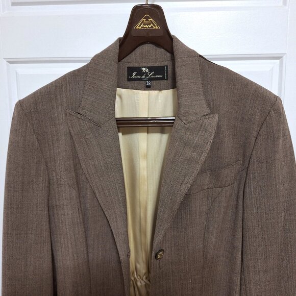 Made In France Vintage Ivoire De Laurence Long Brown Trench Coat Size 38 - Picture 5 of 14